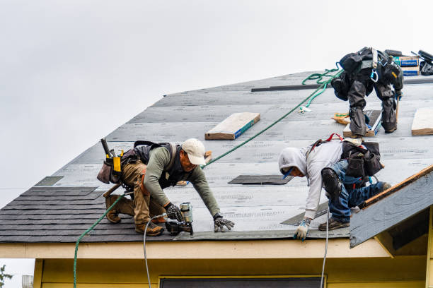 Professional Gutter Installation technician working in Garfield, MN